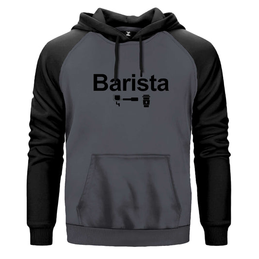 Barista Renkli Reglan Kol Sweatshirt Kapşonlu