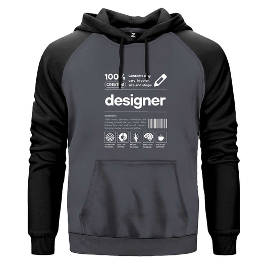 Designer Renkli Reglan Kol Sweatshirt Kapşonlu