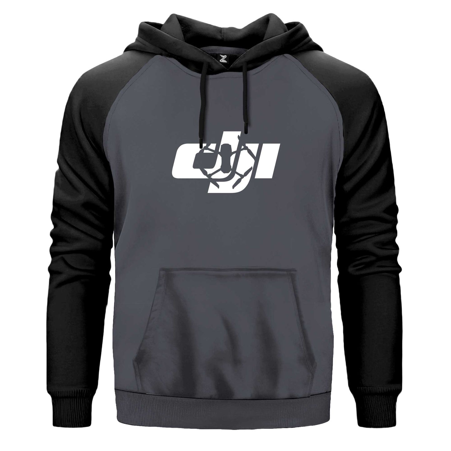 Dji Logo Silüet Renkli Reglan Kol Sweatshirt Kapşonlu