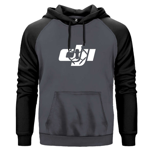 Dji Logo Silüet Renkli Reglan Kol Sweatshirt Kapşonlu