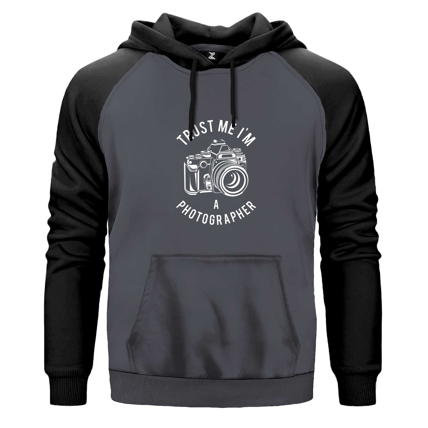 Photographer Renkli Reglan Kol Sweatshirt Kapşonlu