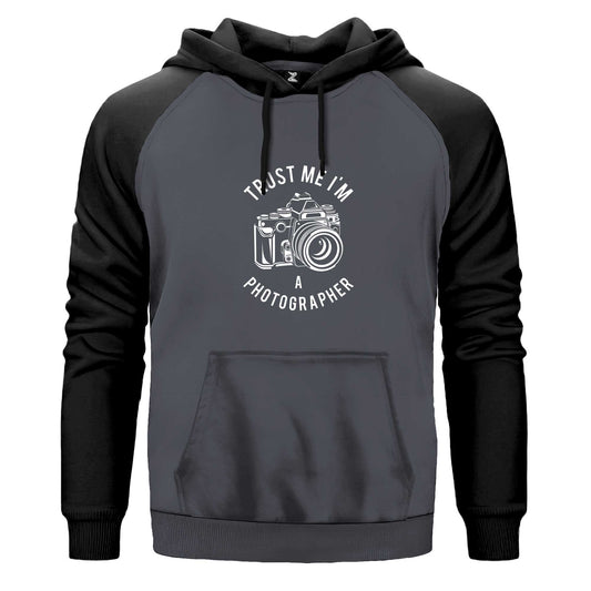 Photographer Renkli Reglan Kol Sweatshirt Kapşonlu