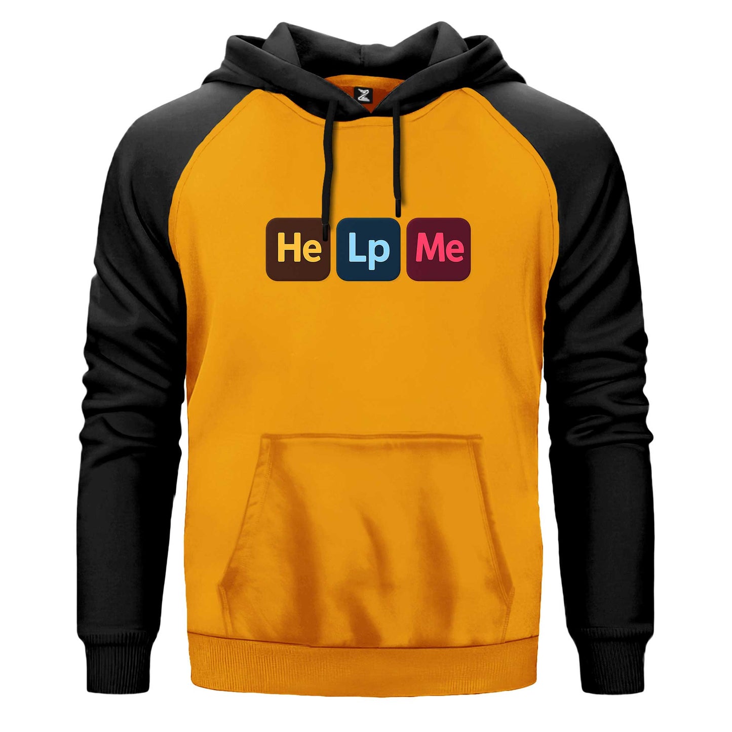 Designer Help Me Renkli Reglan Kol Sweatshirt Kapşonlu