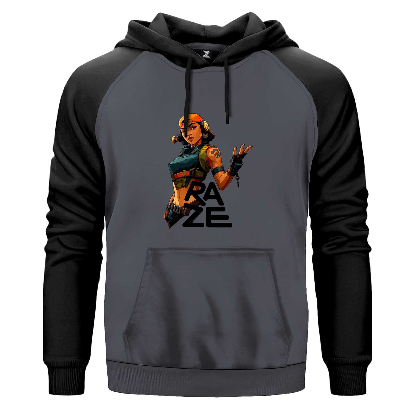 Valorant Raze Renkli Reglan Kol Sweatshirt Kapşonlu