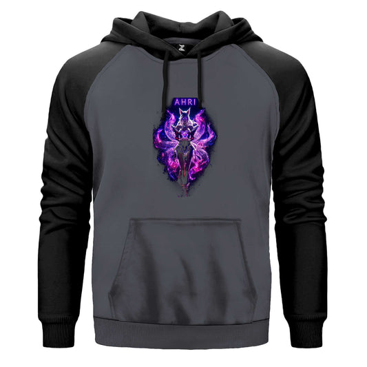League Of Legends Ahrı Renkli Reglan Kol Sweatshirt Kapşonlu