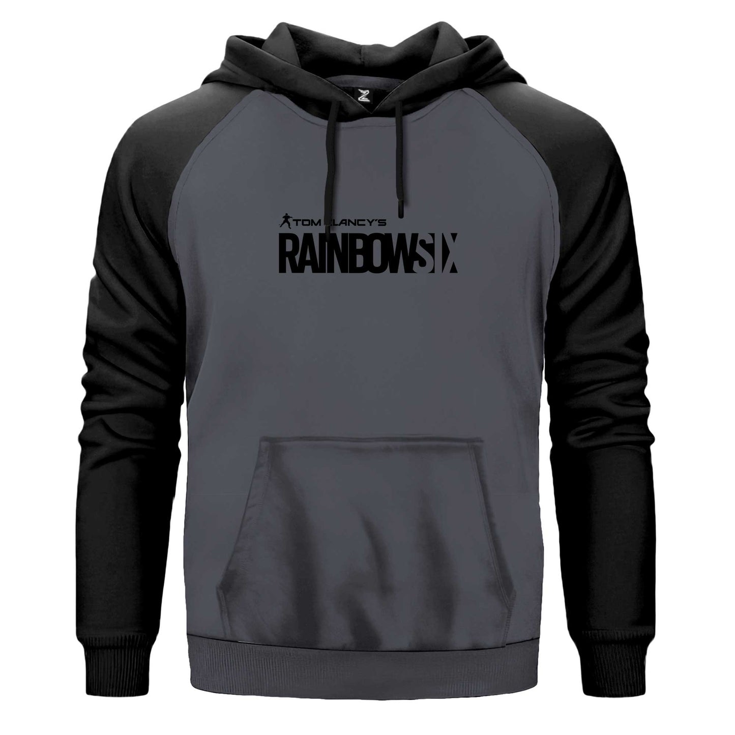 Rainbow Six Logo Renkli Reglan Kol Sweatshirt Kapşonlu
