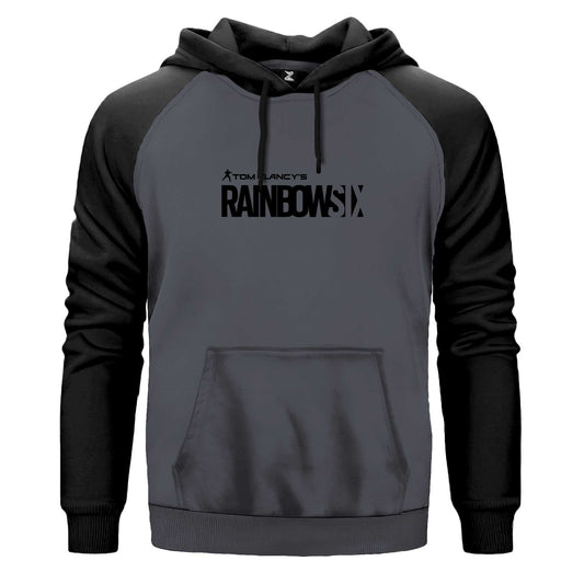 Rainbow Six Logo Renkli Reglan Kol Sweatshirt Kapşonlu
