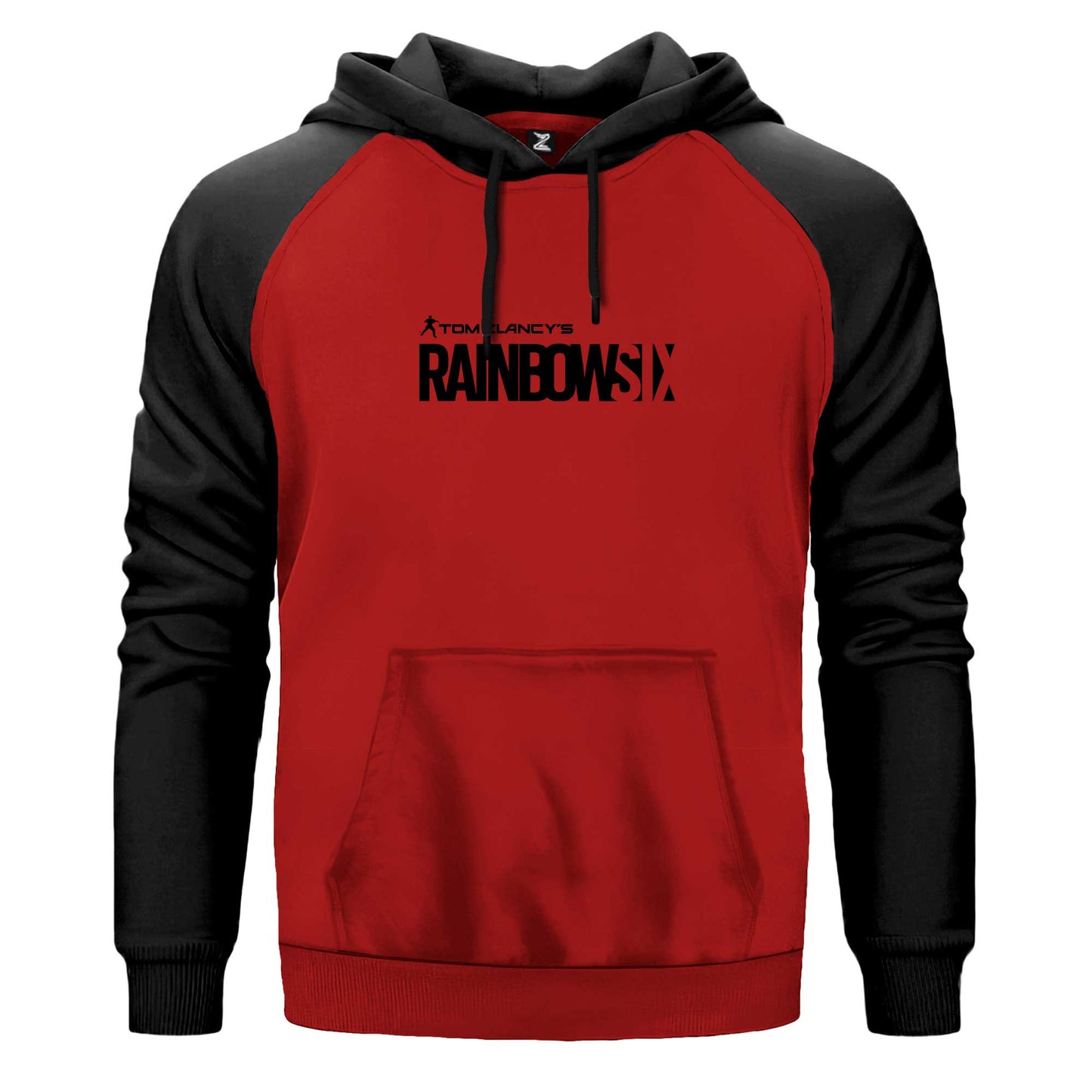 Rainbow Six Logo Renkli Reglan Kol Sweatshirt Kapşonlu