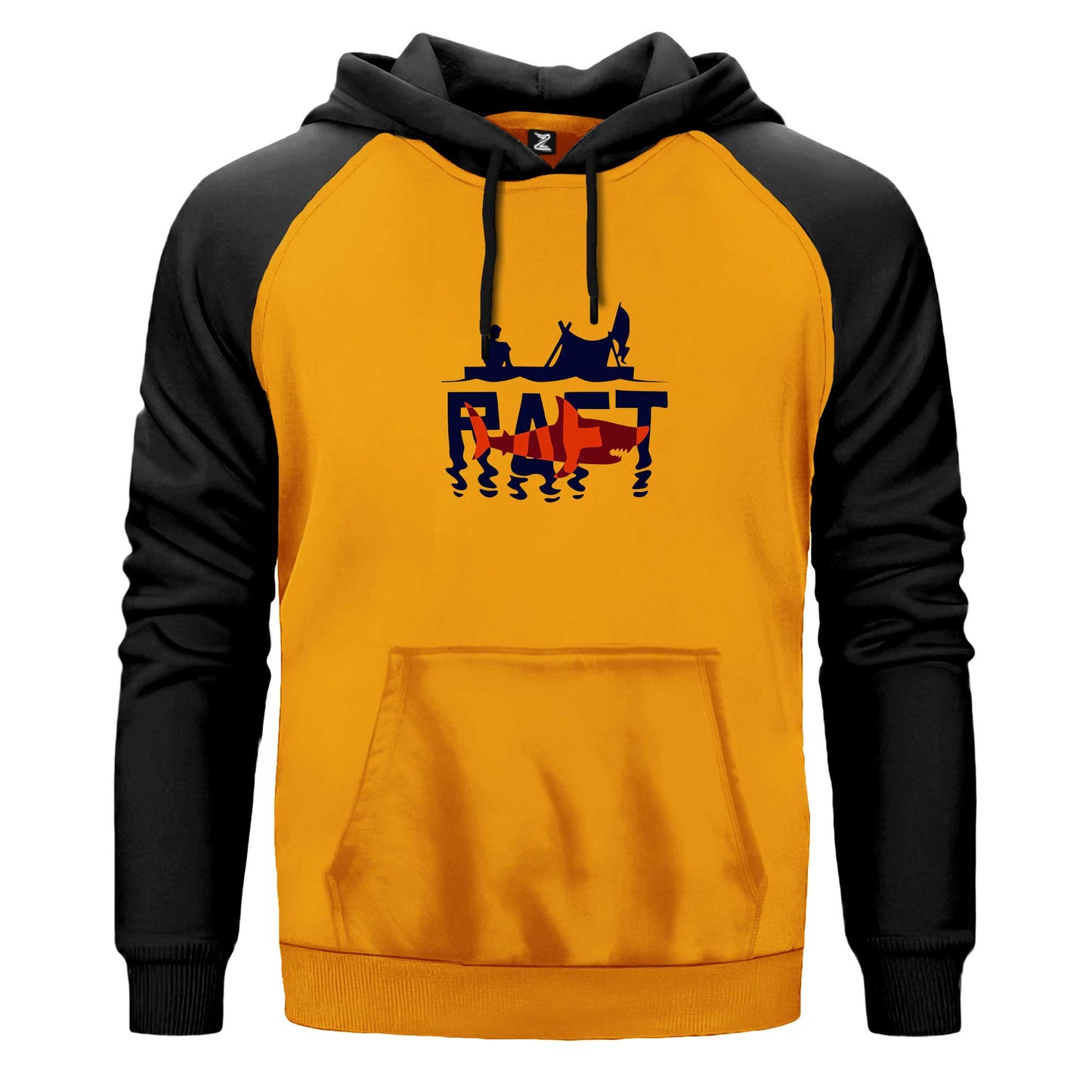 Raft Logo Shark Renkli Reglan Kol Sweatshirt Kapşonlu
