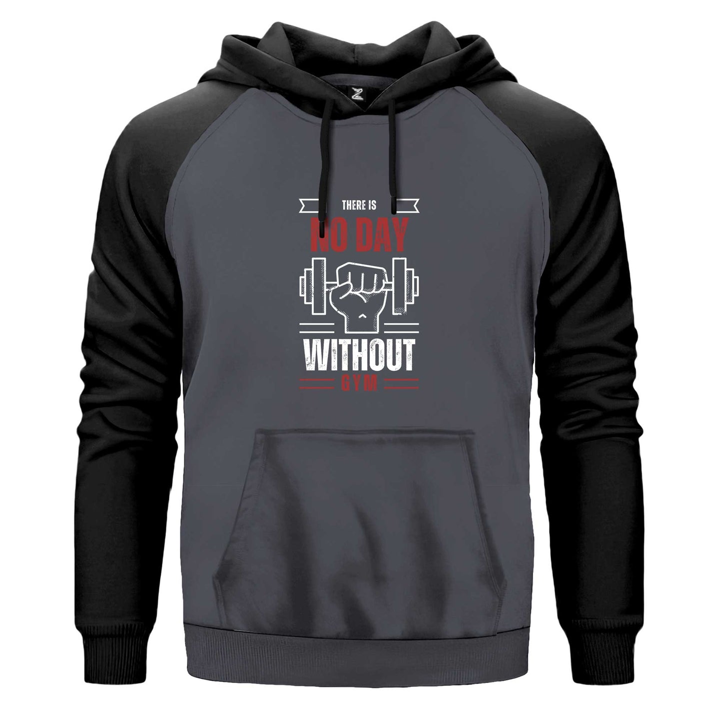Without Gym Renkli Reglan Kol Sweatshirt Kapşonlu