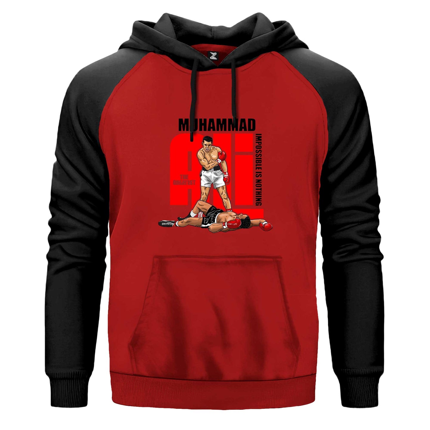 Muhammad Ali The Greatest Renkli Reglan Kol Sweatshirt Kapşonlu