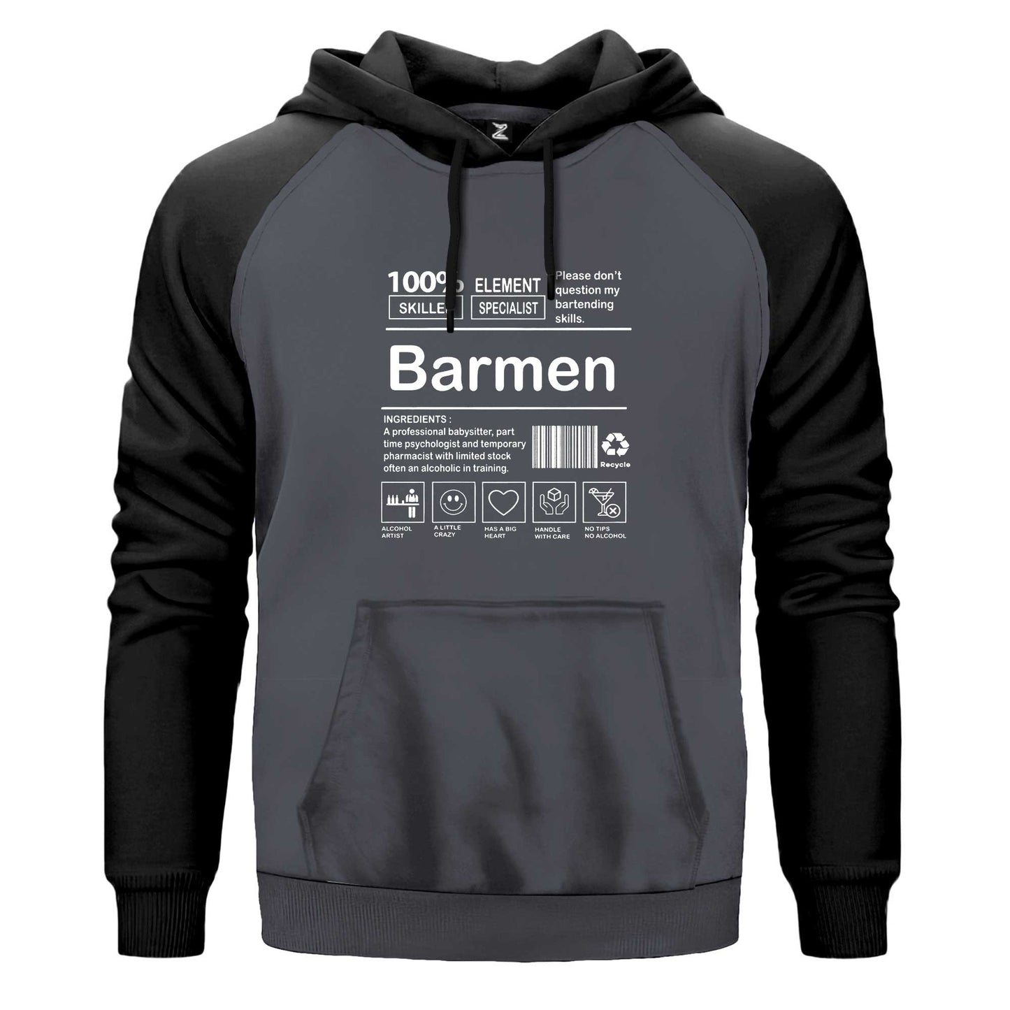 Barmen Renkli Reglan Kol Sweatshirt Kapşonlu