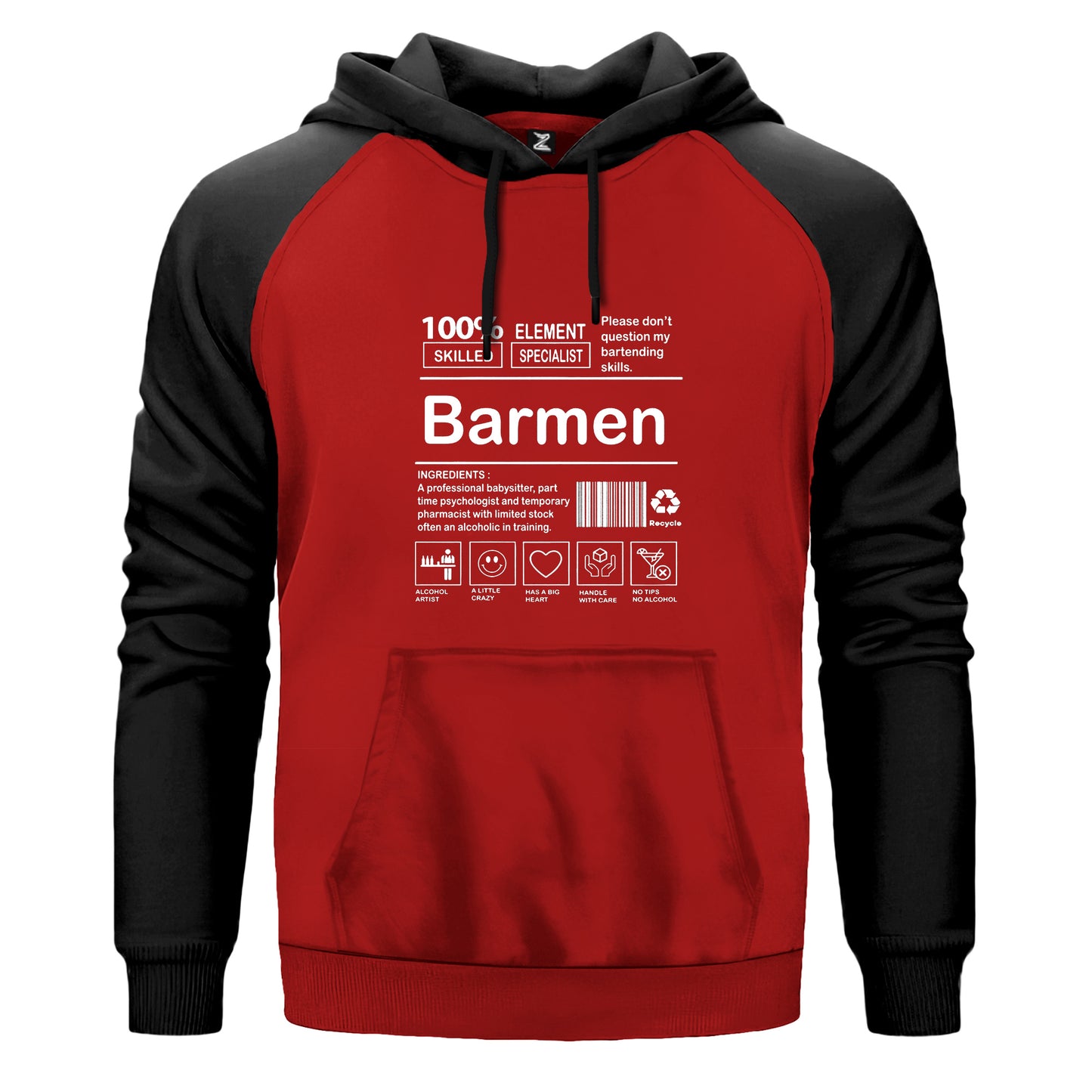Barmen Renkli Reglan Kol Sweatshirt Kapşonlu