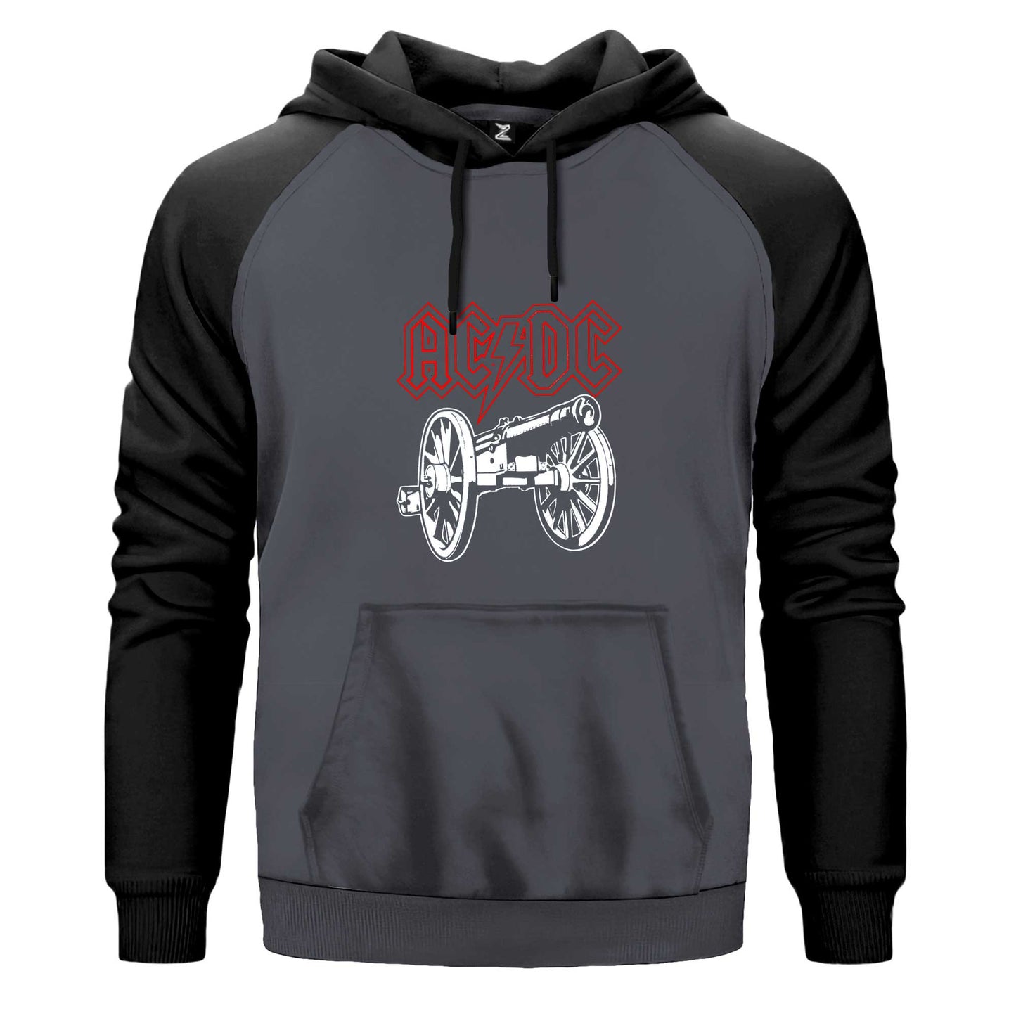 Ac Dc About Rock Cannon Renkli Reglan Kol Sweatshirt Kapşonlu