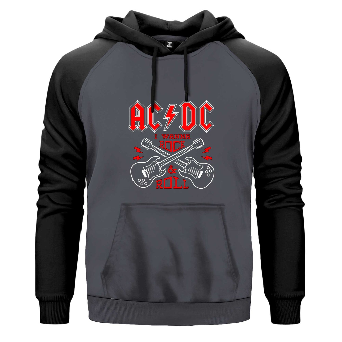 Ac Dc Wanna Renkli Reglan Kol Sweatshirt Kapşonlu