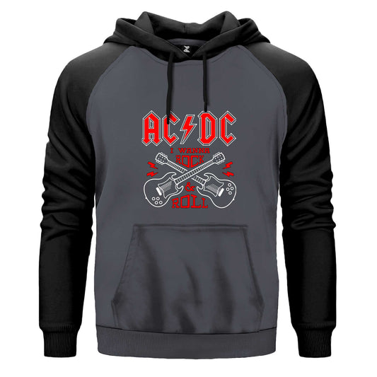 Ac Dc Wanna Renkli Reglan Kol Sweatshirt Kapşonlu