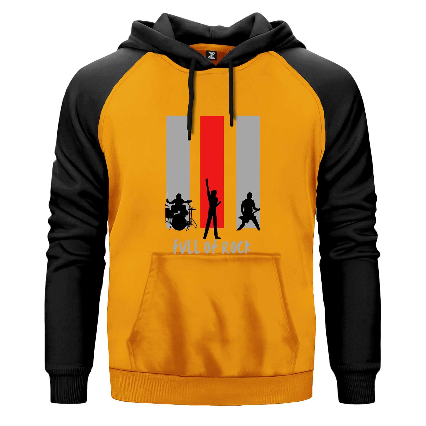 Full Of Rock Siyah Fermuarlı Kapşonlu Sweatshirt