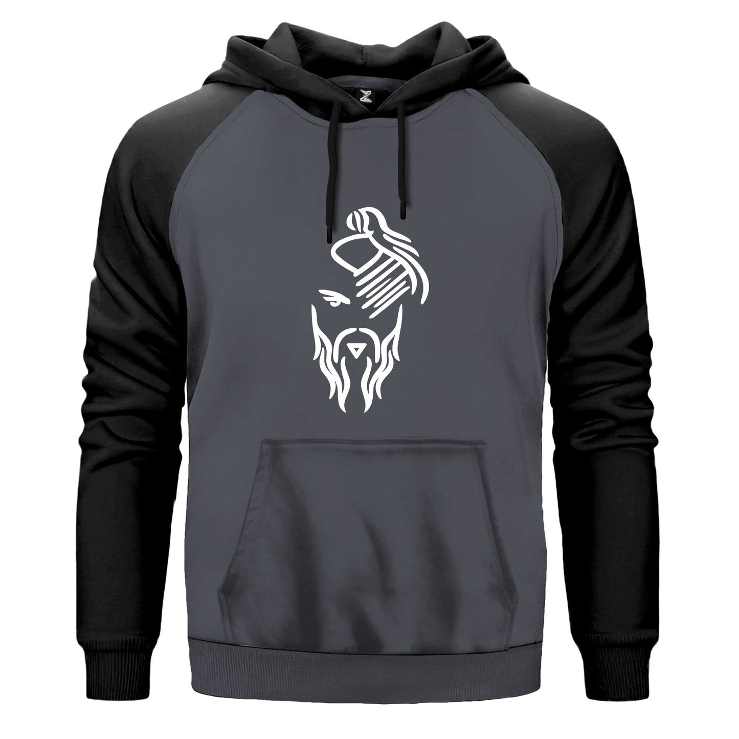 Hayko Cepkin Yeni Logo White Renkli Reglan Kol Sweatshirt Kapşonlu