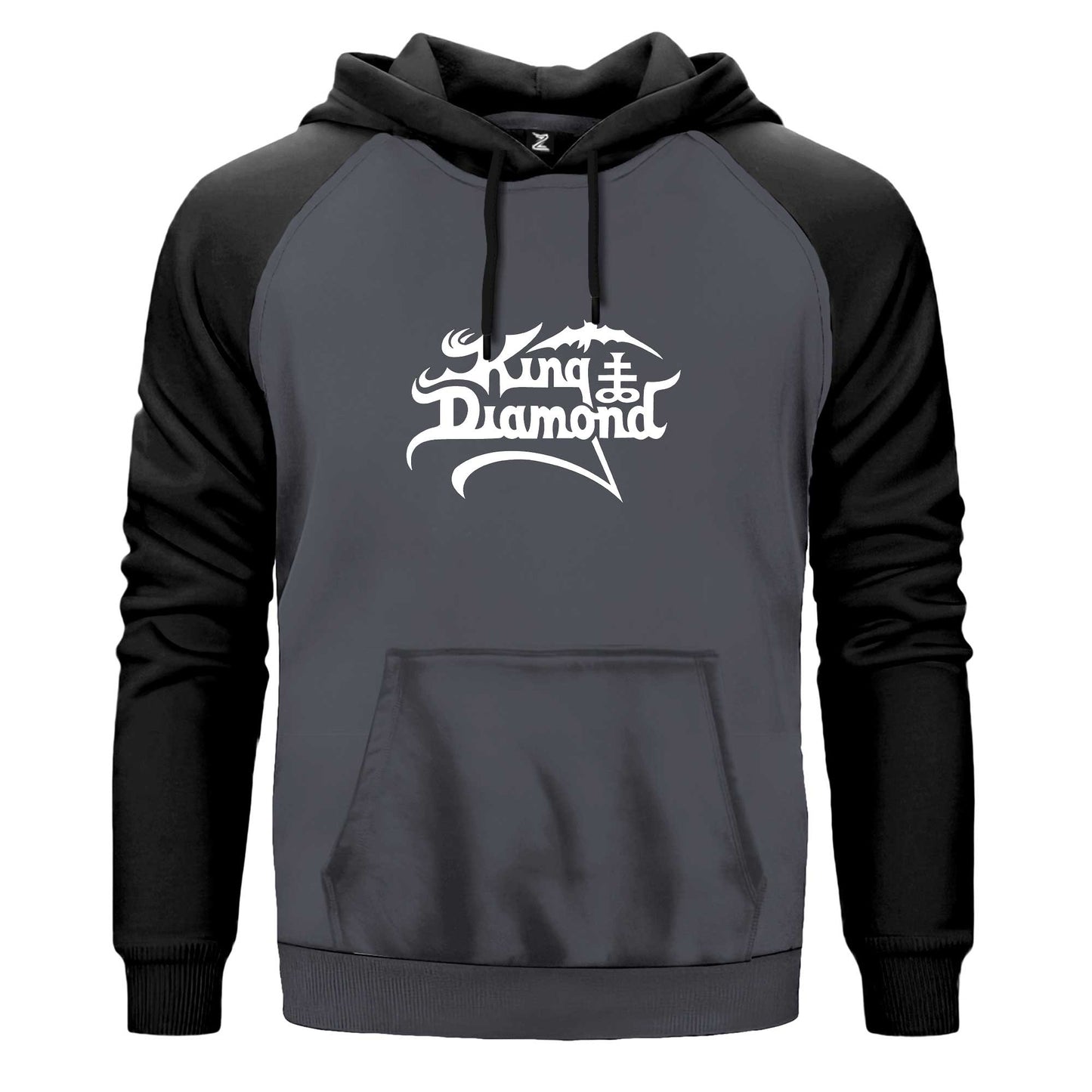 King Diamonds White Logo Renkli Reglan Kol Sweatshirt Kapşonlu