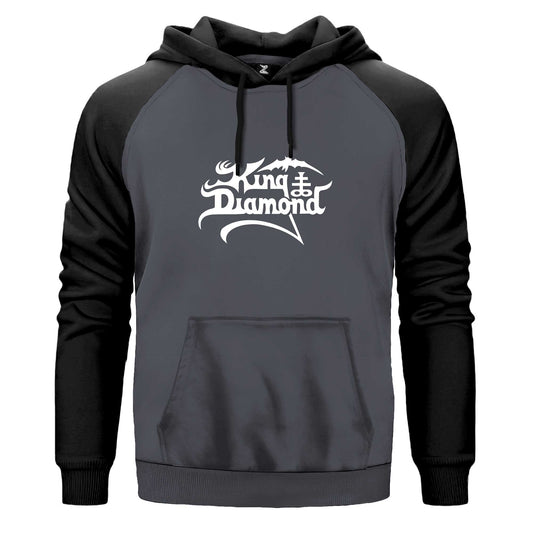 King Diamonds White Logo Renkli Reglan Kol Sweatshirt Kapşonlu