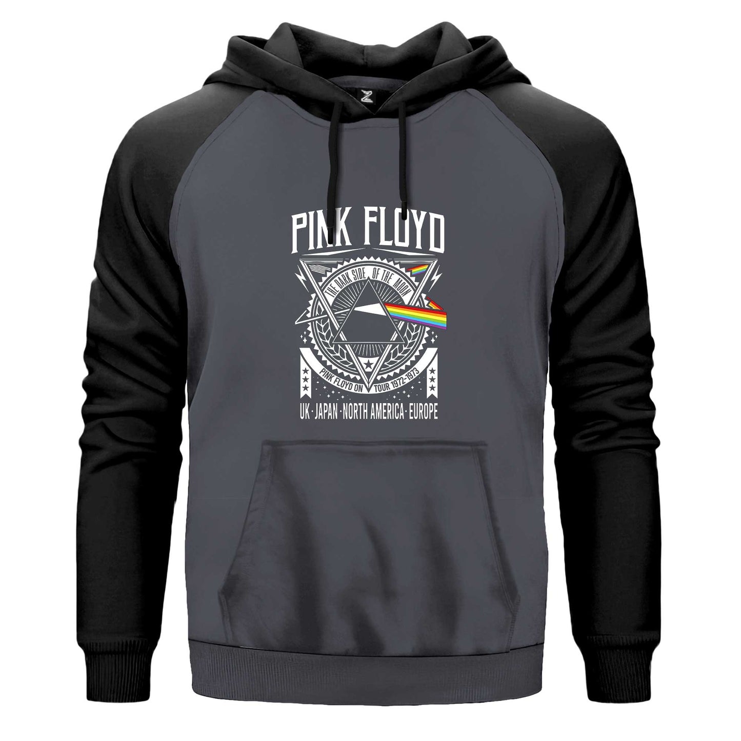 Pink Floyd Tour 1972 1973 Renkli Reglan Kol Sweatshirt Kapşonlu