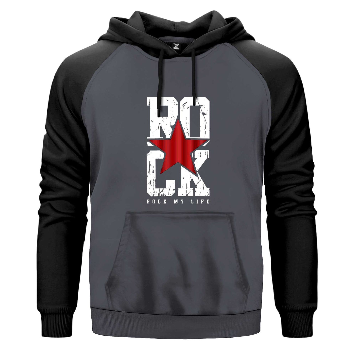 Rock My Life Renkli Reglan Kol Sweatshirt Kapşonlu