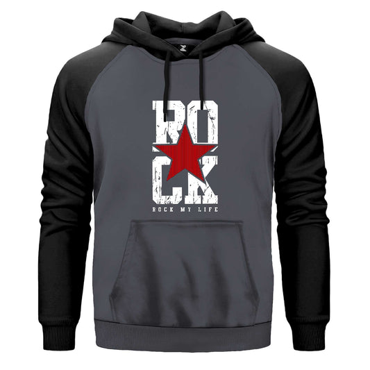 Rock My Life Renkli Reglan Kol Sweatshirt Kapşonlu