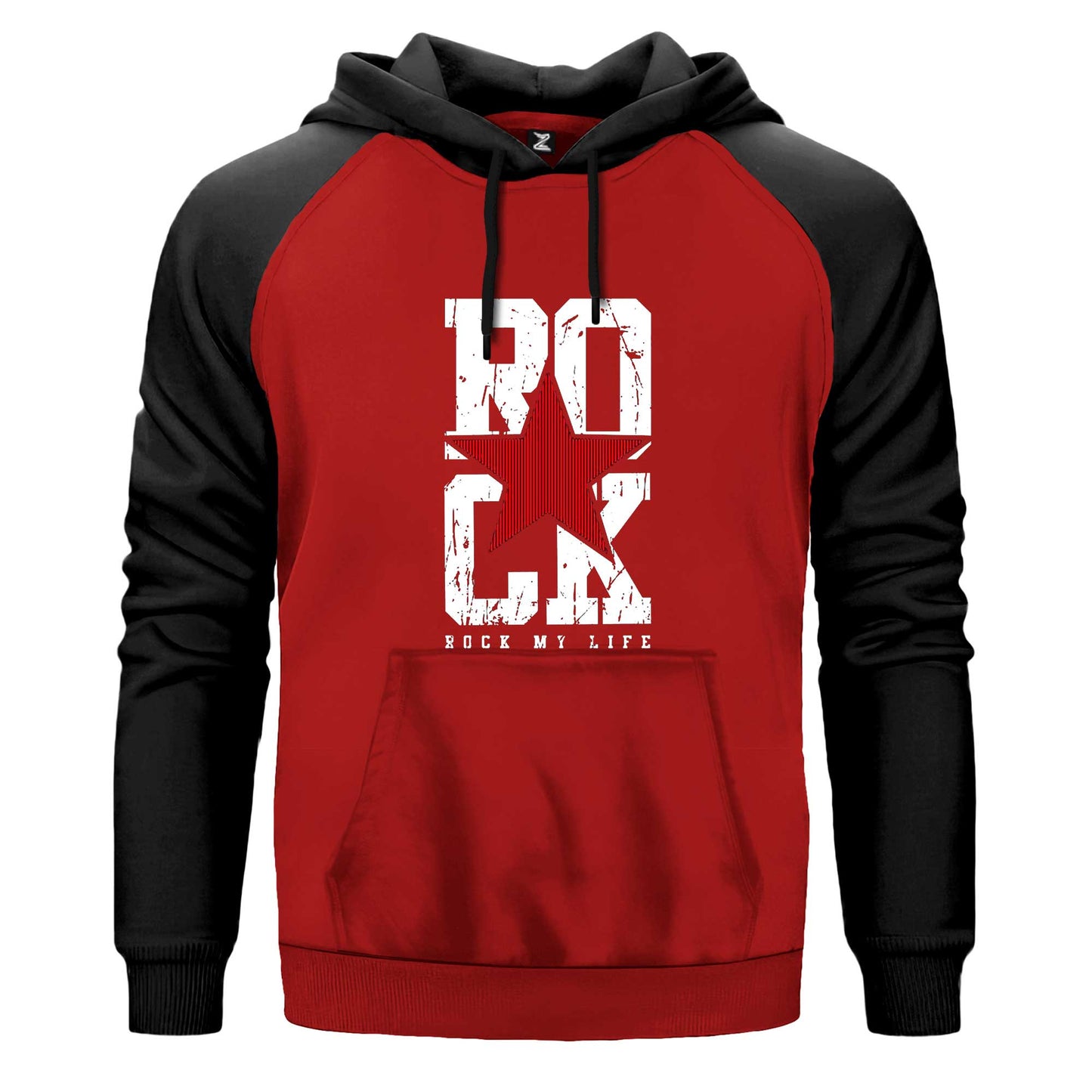 Rock My Life Renkli Reglan Kol Sweatshirt Kapşonlu