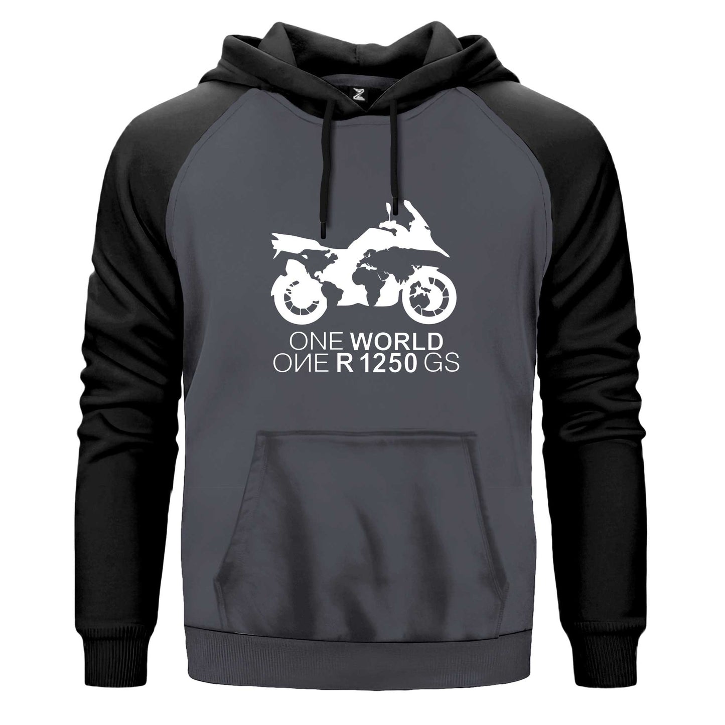 ONE World 1250GS White Renkli Reglan Kol Sweatshirt Kapşonlu