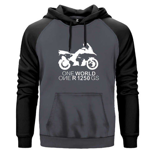 ONE World 1250GS White Renkli Reglan Kol Sweatshirt Kapşonlu