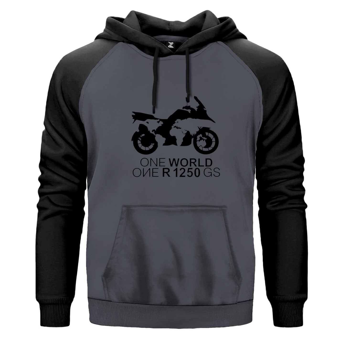 ONE World 1250GS Siyah Fermuarlı Kapşonlu Sweatshirt