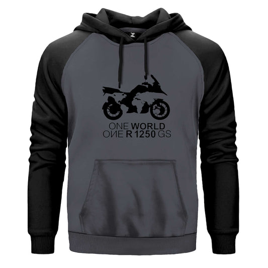 ONE World 1250GS Siyah Fermuarlı Kapşonlu Sweatshirt