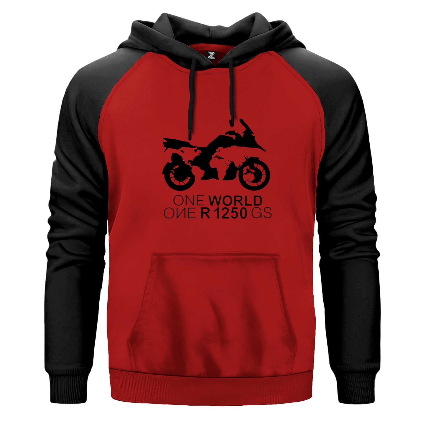 ONE World 1250GS Siyah Fermuarlı Kapşonlu Sweatshirt