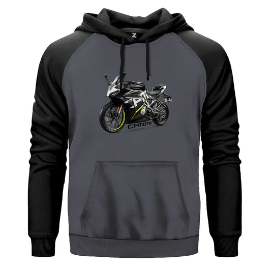 CFMOTO 250SR And Text Siyah Fermuarlı Kapşonlu Sweatshirt