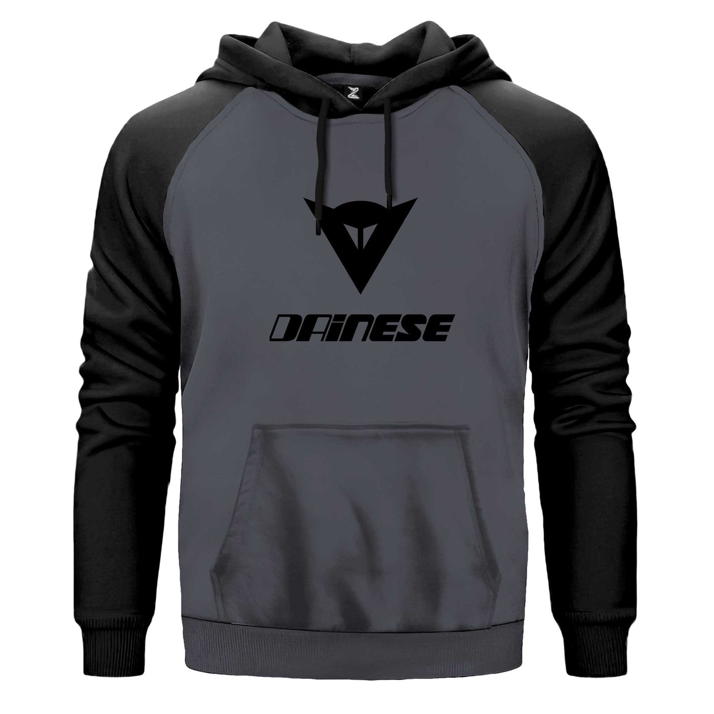 Dainese Black Logo Text Siyah Fermuarlı Kapşonlu Sweatshirt