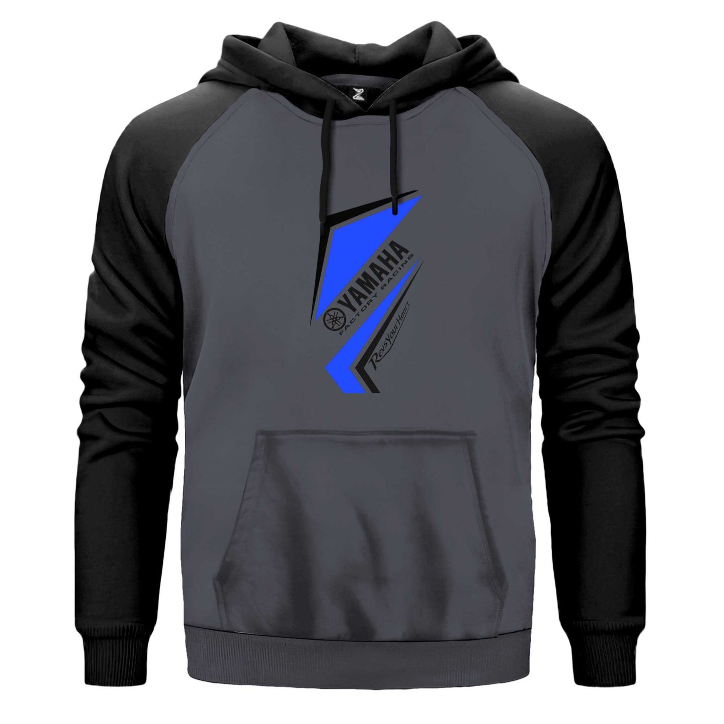 Yamaha Racing Revission Logo Siyah Fermuarlı Kapşonlu Sweatshirt