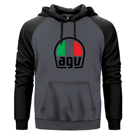 Agv Logo Siyah Fermuarlı Kapşonlu Sweatshirt