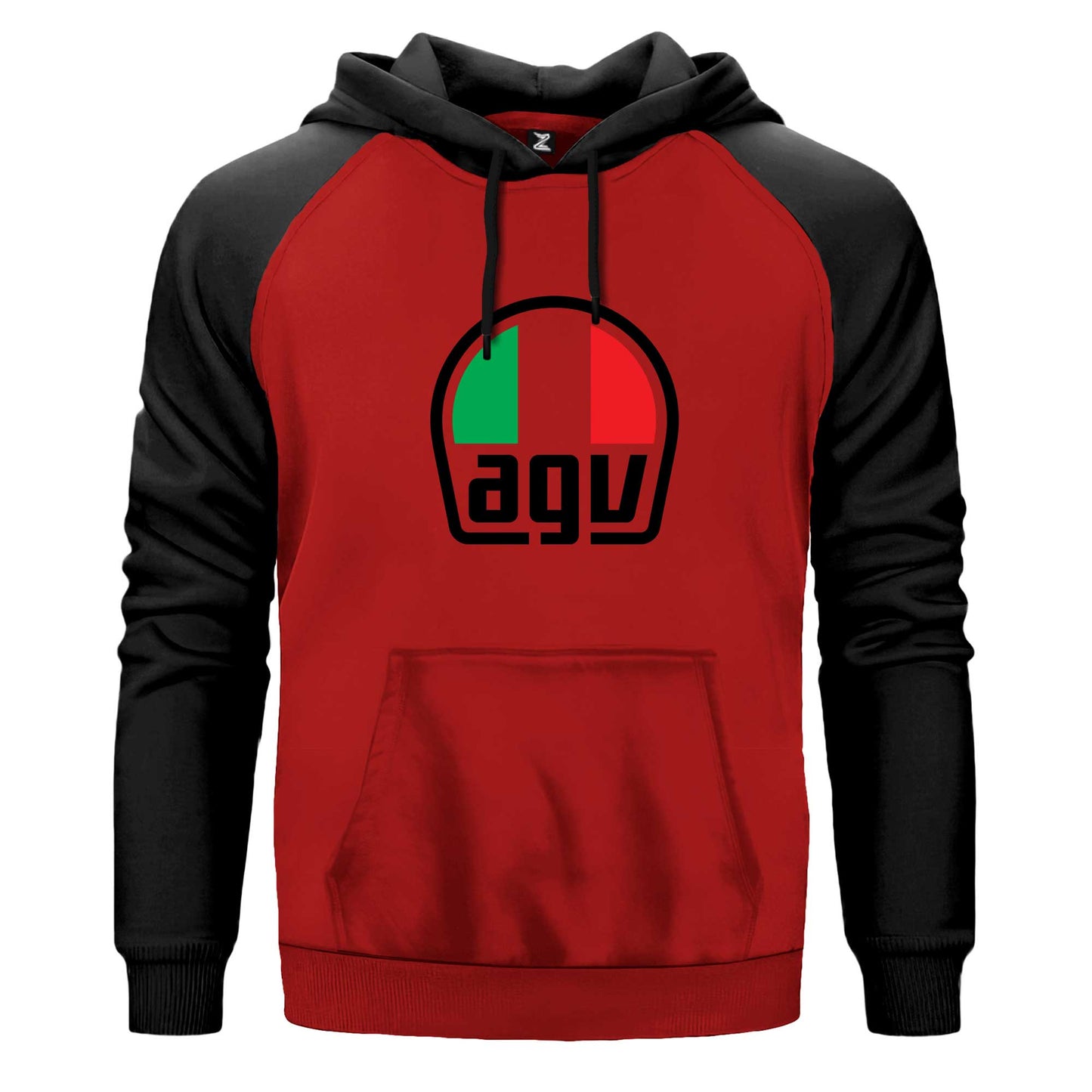 Agv Logo Siyah Fermuarlı Kapşonlu Sweatshirt