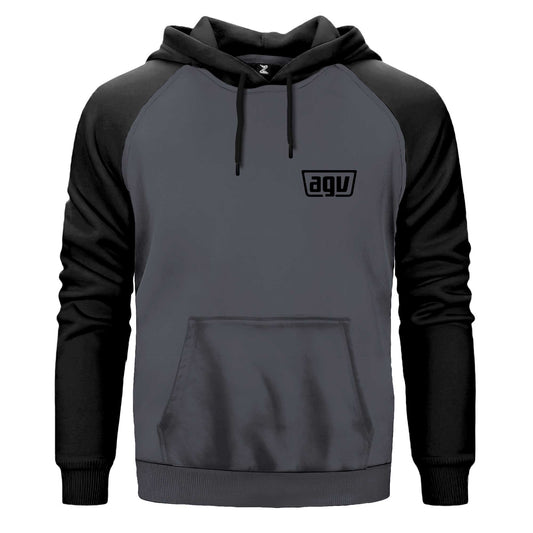 Agv Text Logo Siyah Fermuarlı Kapşonlu Sweatshirt
