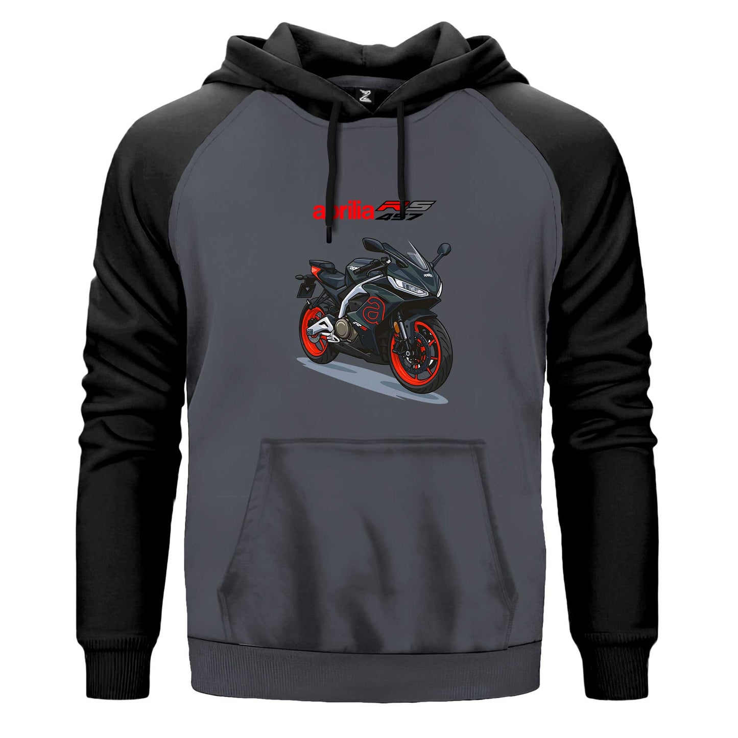 Aprilia 457RS Siyah Fermuarlı Kapşonlu Sweatshirt