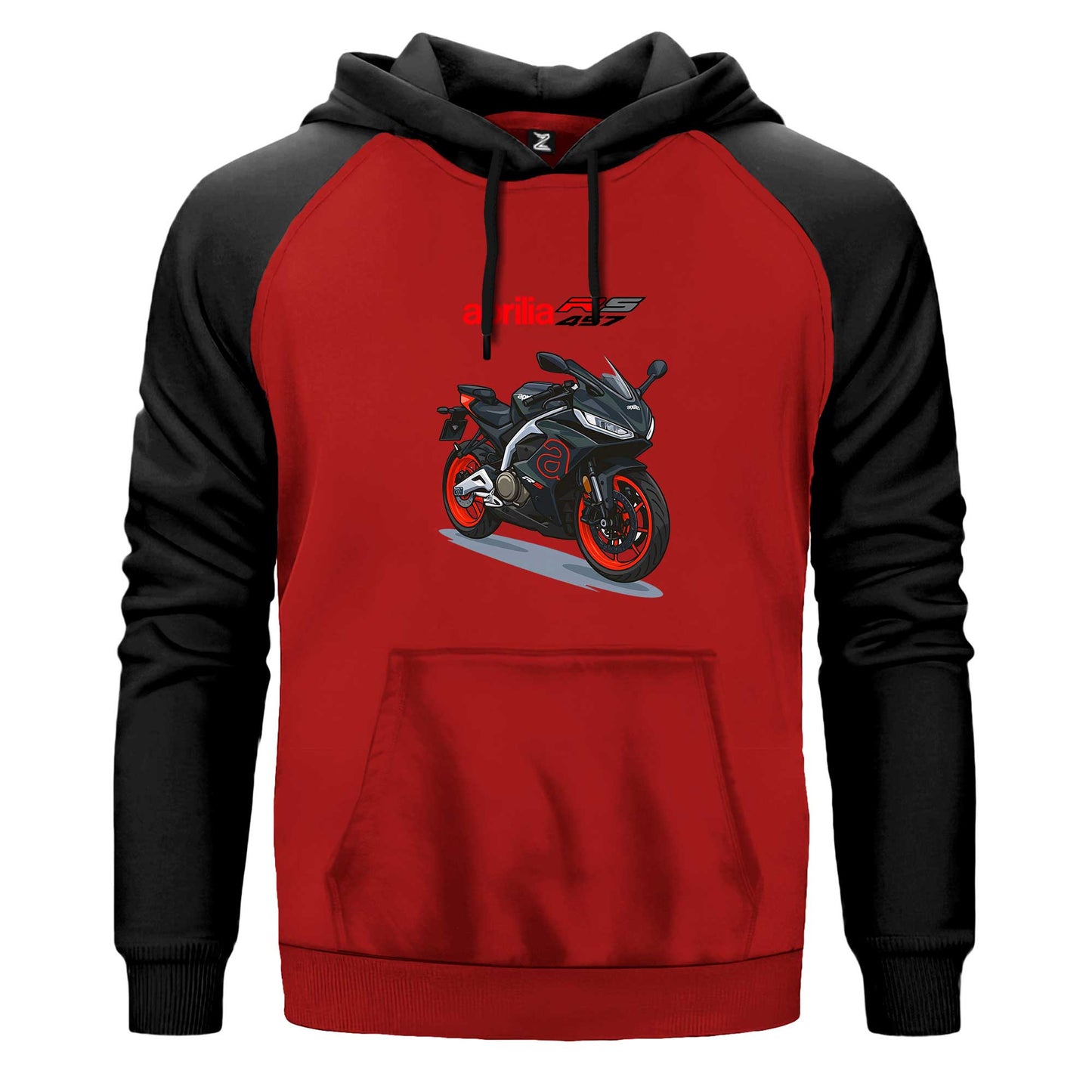 Aprilia 457RS Siyah Fermuarlı Kapşonlu Sweatshirt