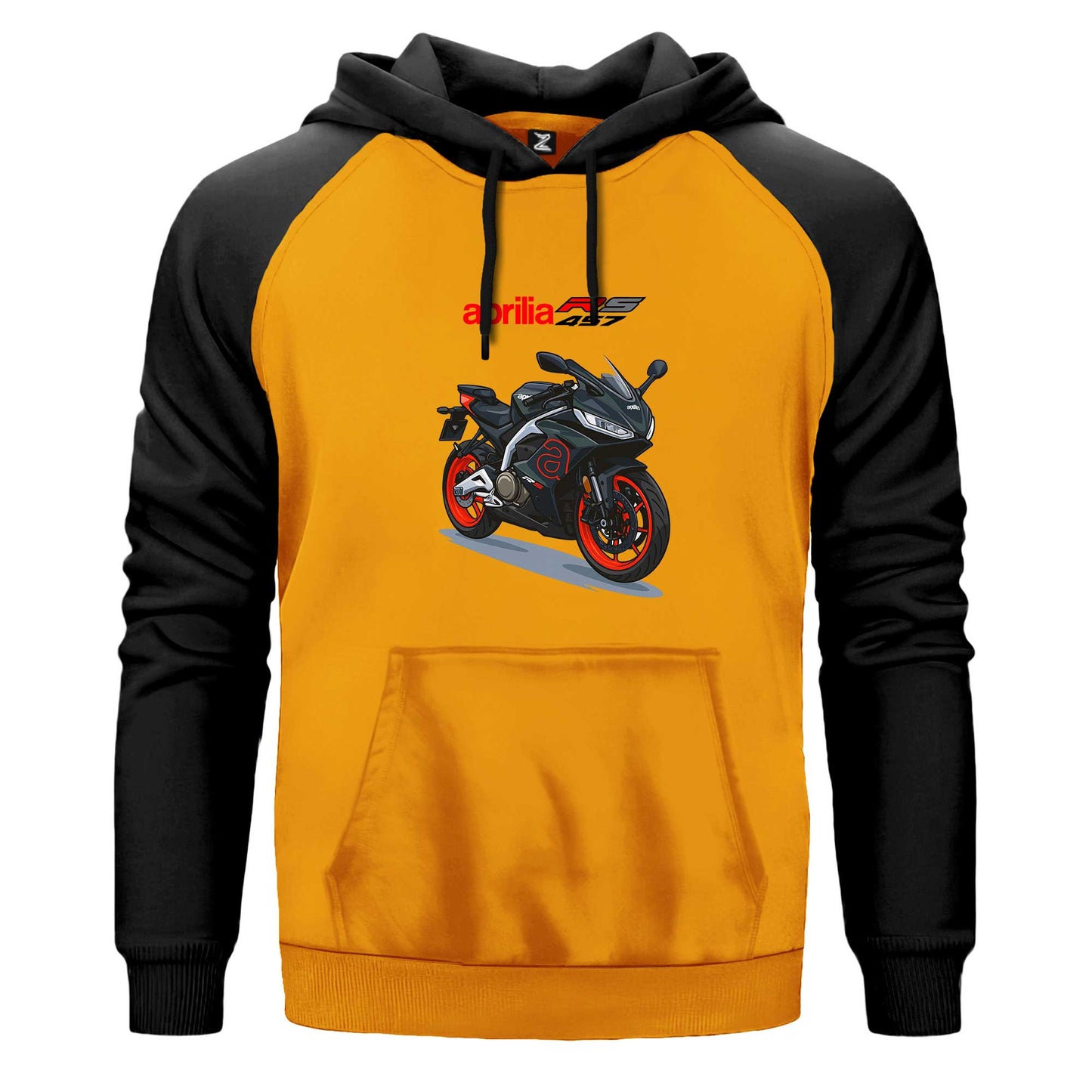 Aprilia 457RS Siyah Fermuarlı Kapşonlu Sweatshirt