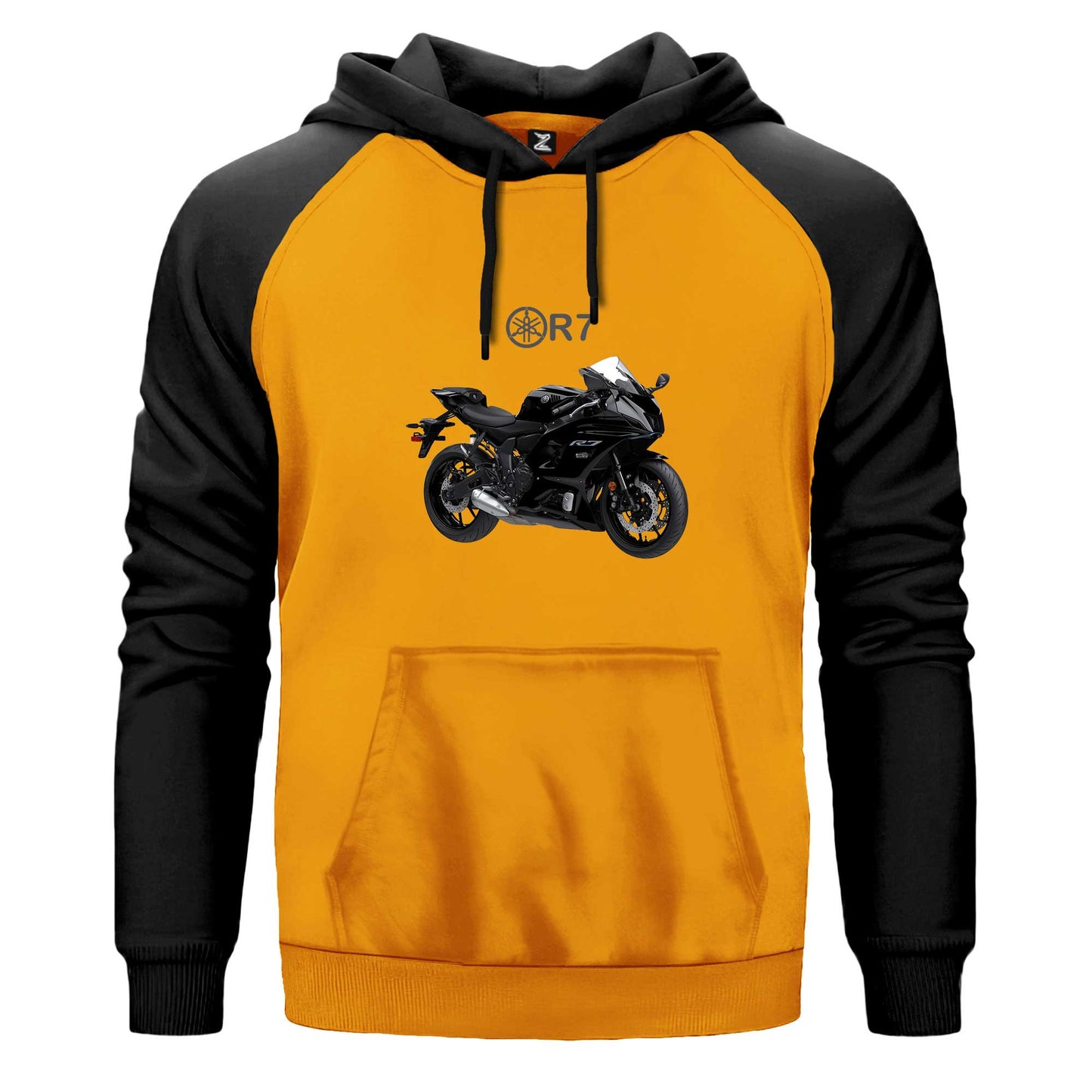 Yamaha R7 Black Siyah Fermuarlı Kapşonlu Sweatshirt