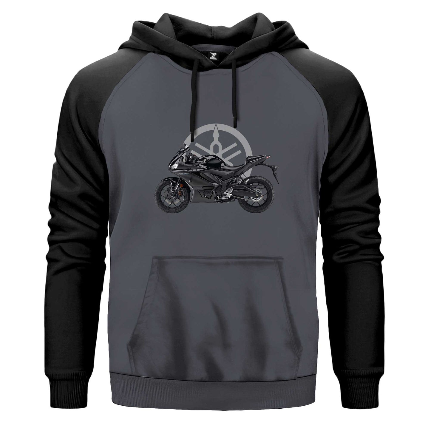 Yamaha R25 Vs Logo Siyah Fermuarlı Kapşonlu Sweatshirt