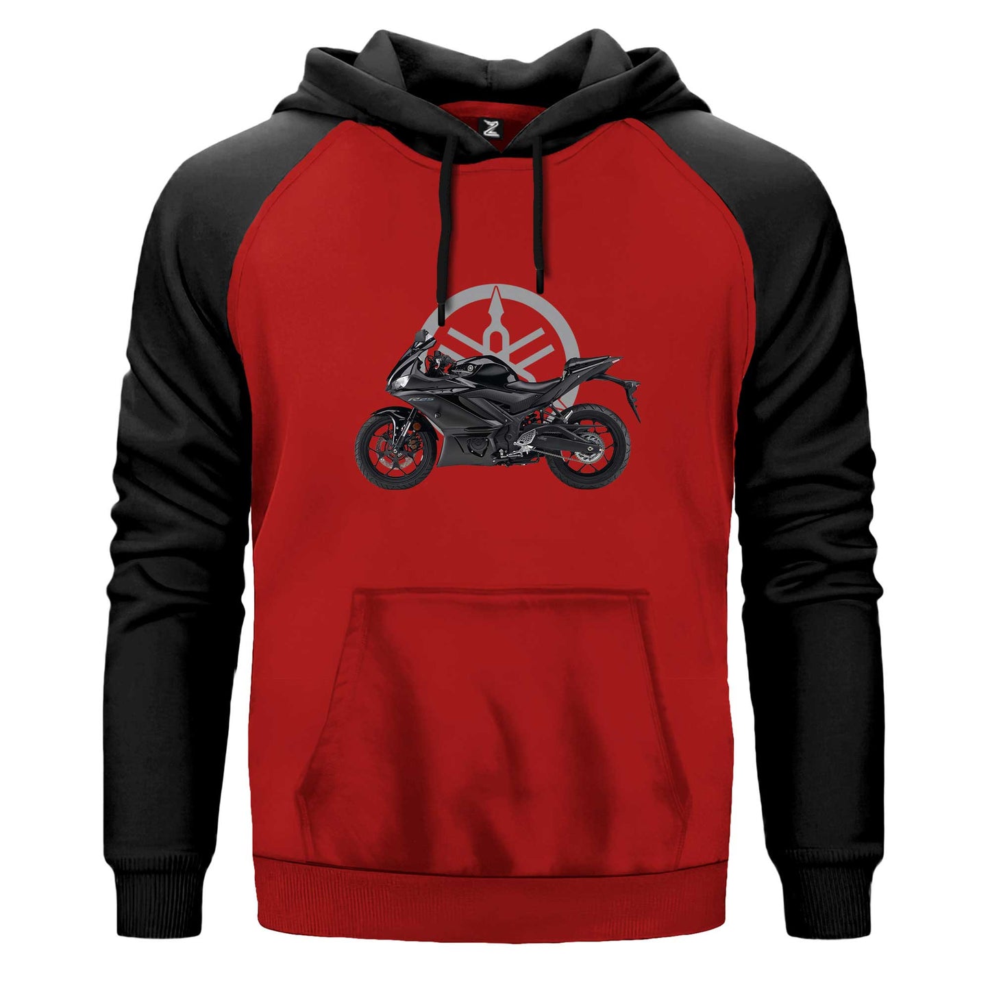 Yamaha R25 Vs Logo Siyah Fermuarlı Kapşonlu Sweatshirt