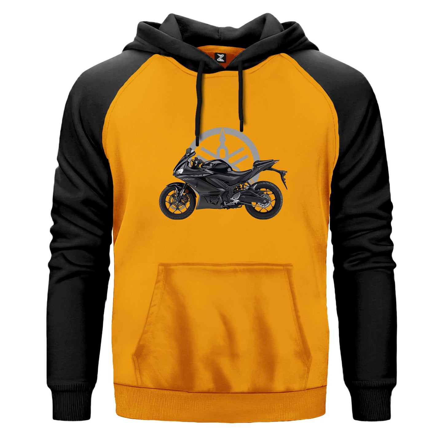 Yamaha R25 Vs Logo Siyah Fermuarlı Kapşonlu Sweatshirt
