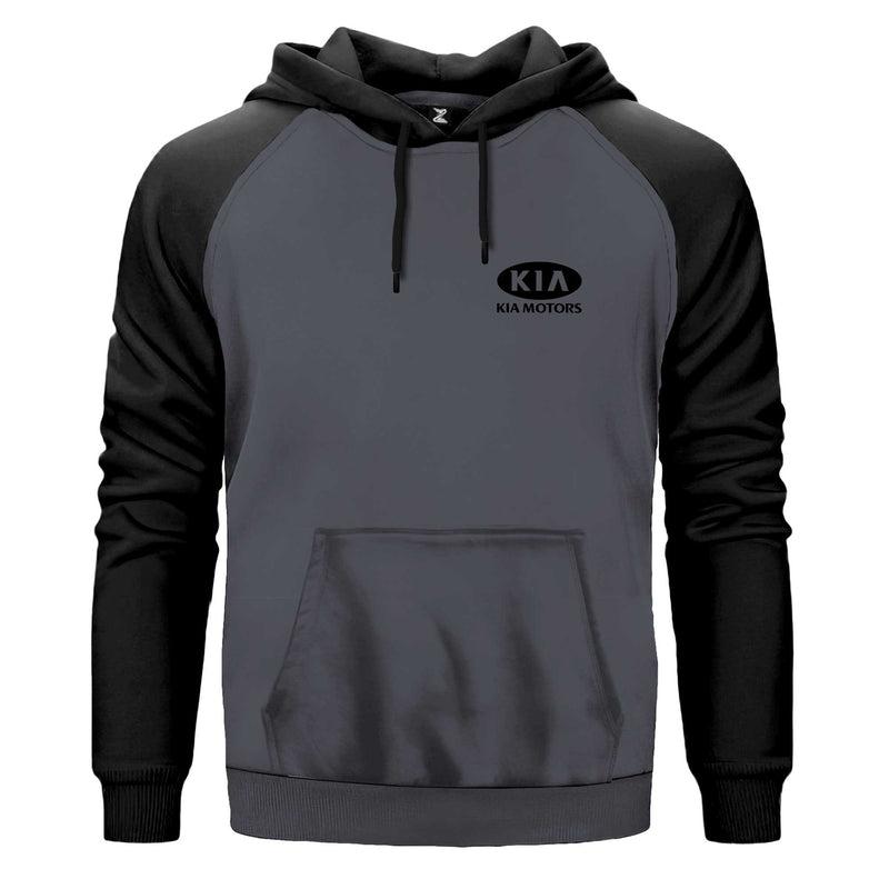Kia Motorsport Renkli Reglan Kol Sweatshirt Kapşonlu çift renk reglan kol kapşonlu sweatshirt - gri