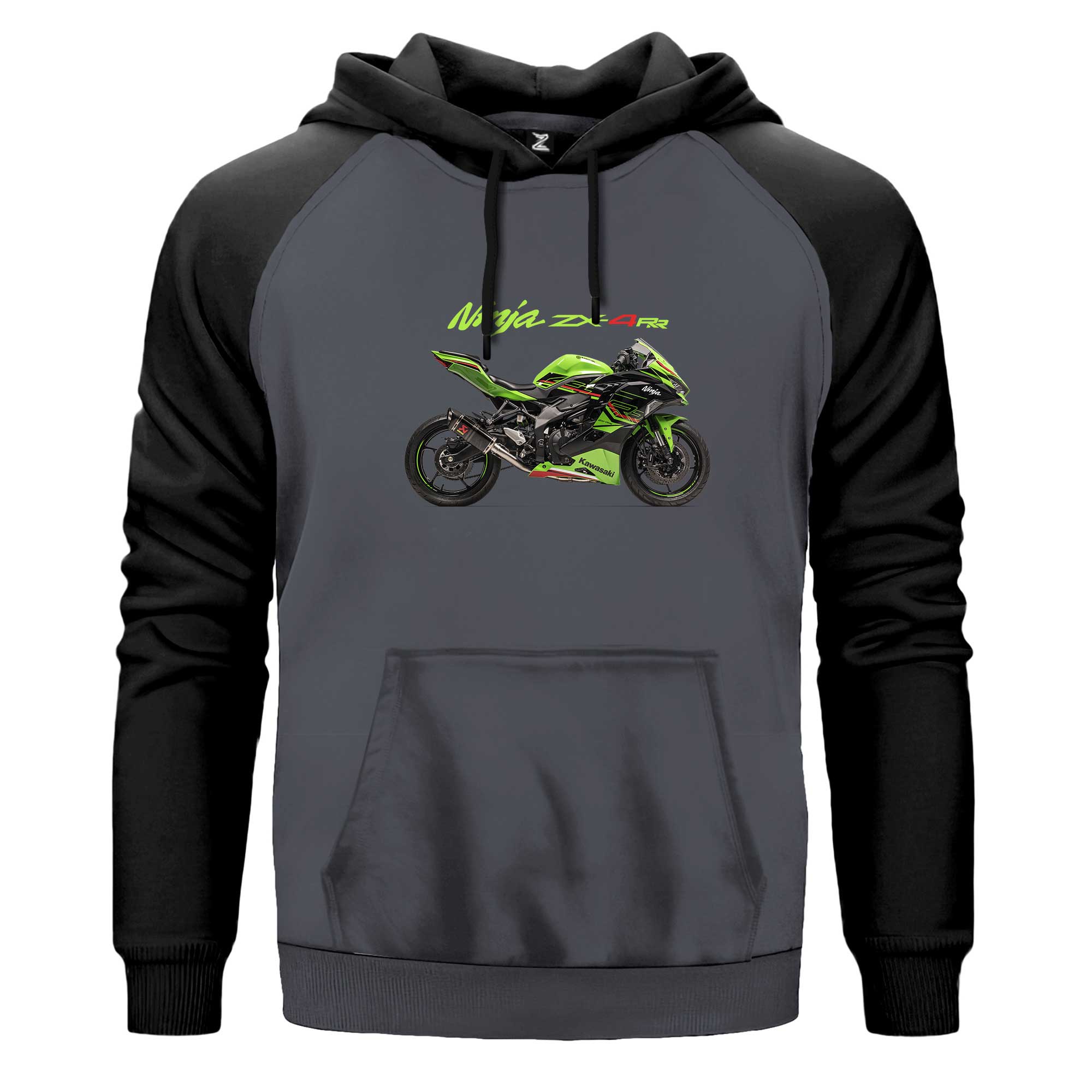 Kawasaki Ninja ZX4RR Siyah Fermuarlı Kapşonlu Sweatshirt | Zepplin