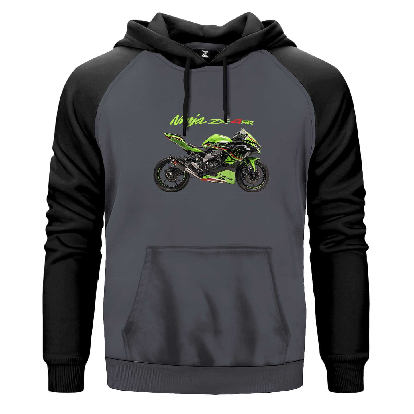 Kawasaki Ninja ZX4RR Renkli Reglan Kol Sweatshirt Kapşonlu