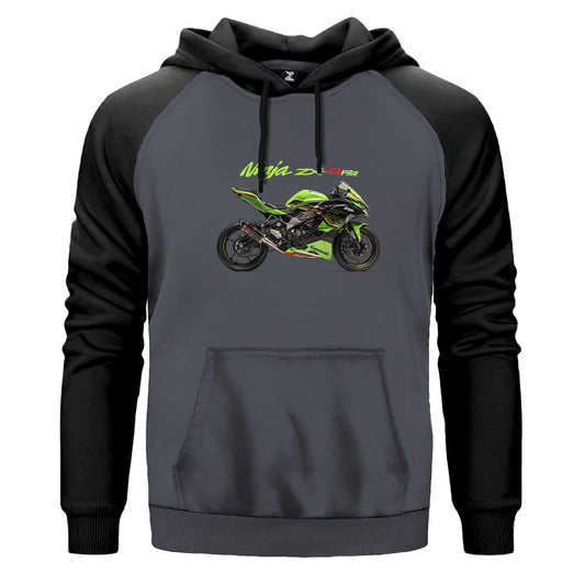 Kawasaki Ninja ZX4RR Renkli Reglan Kol Sweatshirt Kapşonlu